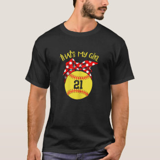 Camiseta Softball Messy Bun Essa é minha garota 21 mamãe ou