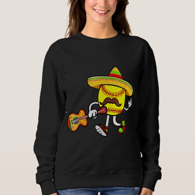 Camiseta Softball Mexicano Guitar Hat Cinco De Mayo (Frente)