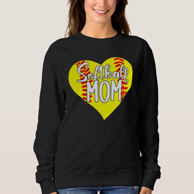 Camiseta Softball Mom Heart Mother's Day (Frente)