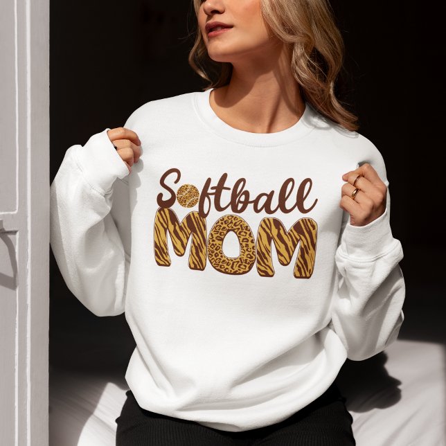 Camiseta "Softball Mom" Leopard Print Mother's Day  (Criador carregado)