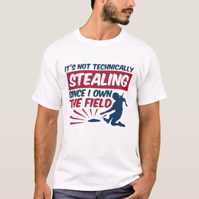 Camiseta Softball não rouba desde que sou dono do campo (Frente)