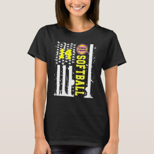 Camiseta Softball Número 14 Fouradolescjersey Tee Number Us