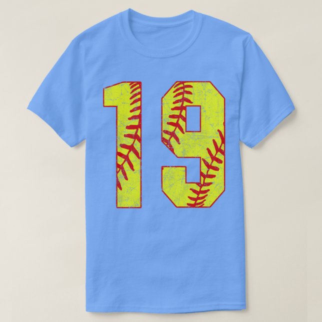 Camiseta Softball Número 19 19 Softball Jersey U (Frente do Design)