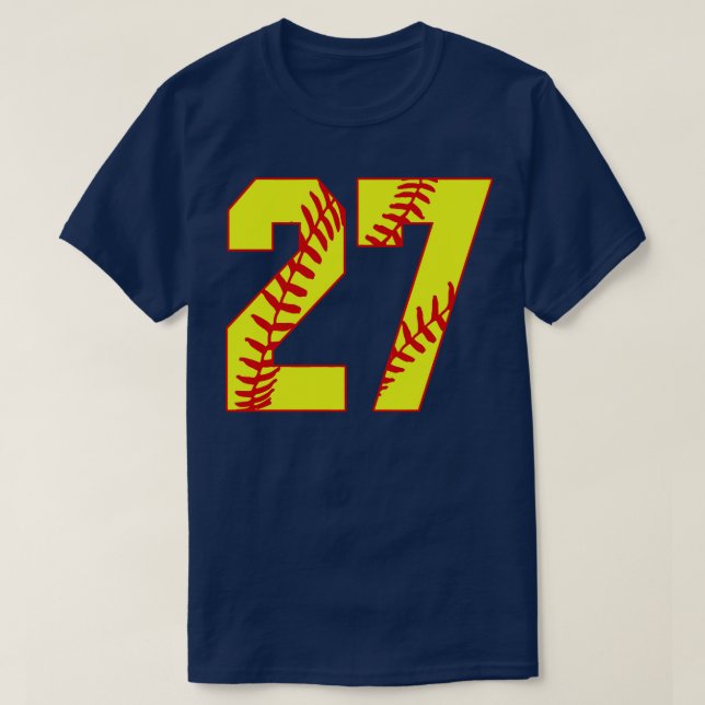 Camiseta Softball Número 27 27 Softball Jersey U (Frente do Design)