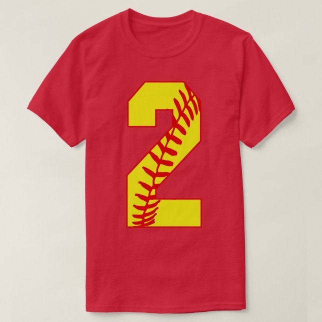 Camiseta Softball Número 2 2 Softball Jersey Uni (Frente do Design)