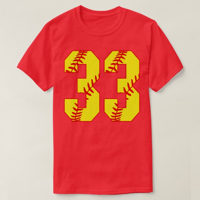 Camiseta Softball Número 33 33 Softball Jersey U (Frente do Design)