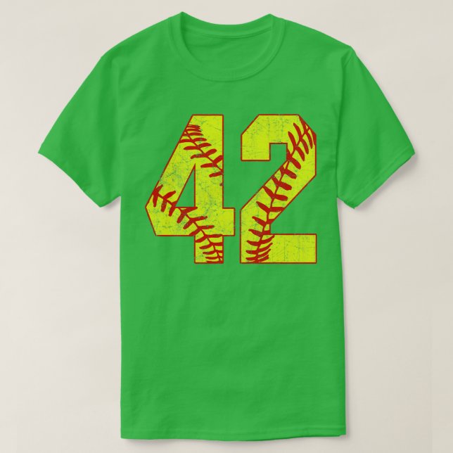 Camiseta Softball Número 42 42 Softball Jersey U (Frente do Design)