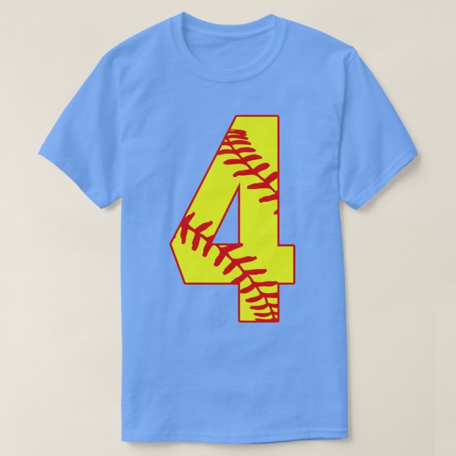 Camiseta Softball Número 4 4 Softball Jersey Uni (Frente do Design)