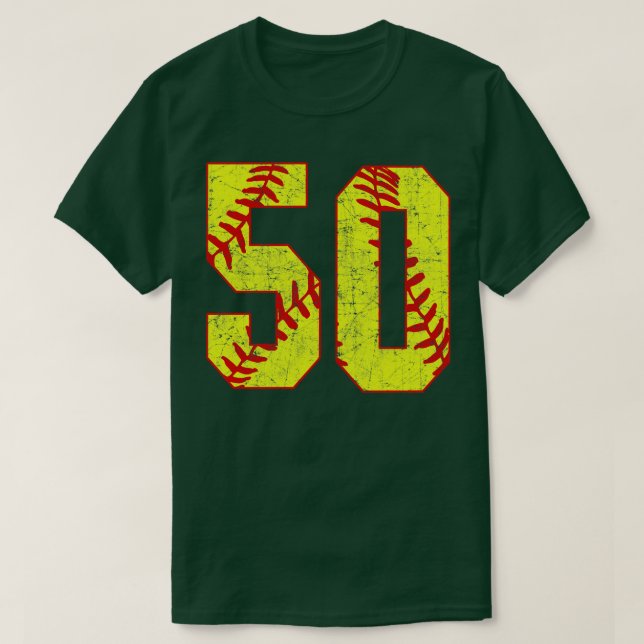 Camiseta Softball Número 50 50 Softball Jersey U (Frente do Design)