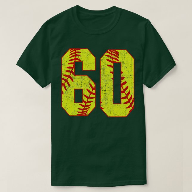 Camiseta Softball Número 60 60 Softball Jersey U (Frente do Design)