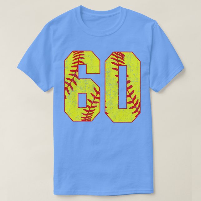 Camiseta Softball Número 60 60 Softball Jersey U (Frente do Design)