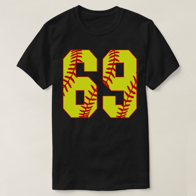 Camiseta Softball Número 69 69 Softball Jersey U (Frente do Design)