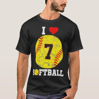 Camiseta Softball Número 7, Presente de Softball com Presen