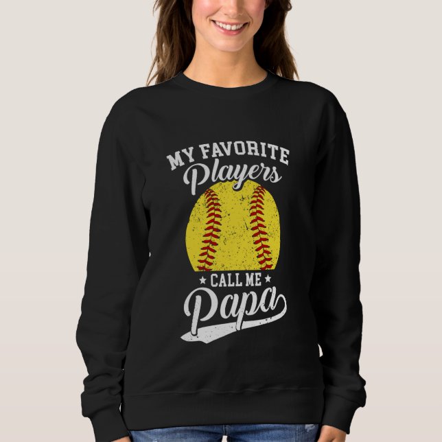Camiseta Softball Papa Meus Jogadores De Softball Favoritos (Frente)