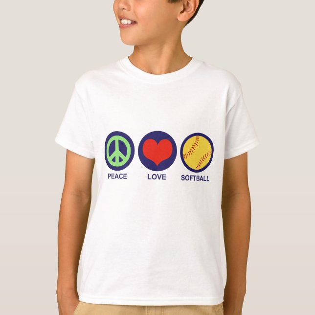 Camiseta Softball Peace Love (Frente)
