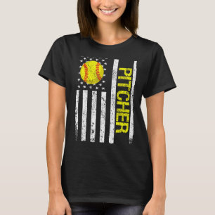 Camiseta Softball Pitcher USA Flag