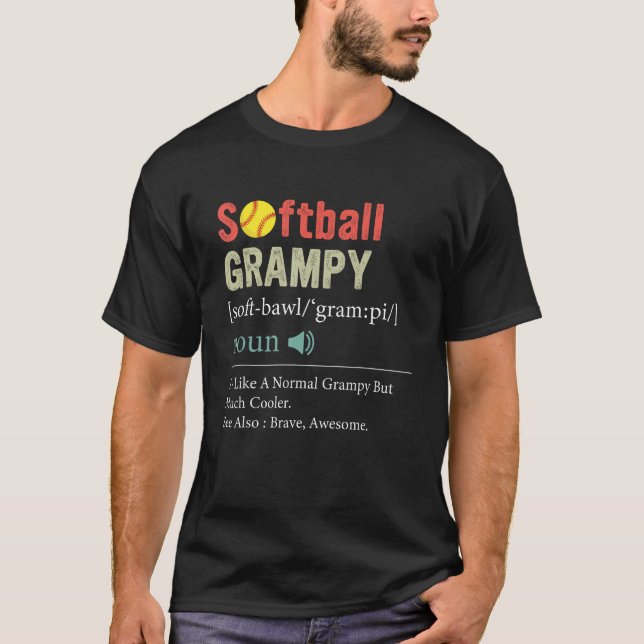 Camiseta Softball Player Sport  Softball Grampy Definition (Frente)
