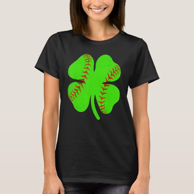 Camiseta Softball Shamrock Lucky Clover Irish St Patrick's  (Frente)