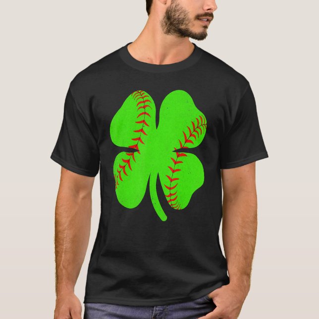 Camiseta Softball Shamrock Lucky Clover Irish St Patrick's  (Frente)