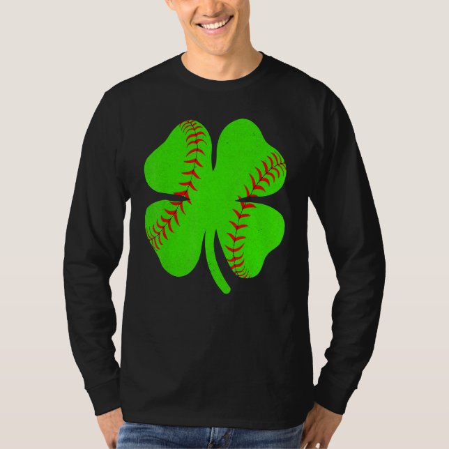 Camiseta Softball Shamrock Lucky Clover Irish St Patrick's  (Frente)