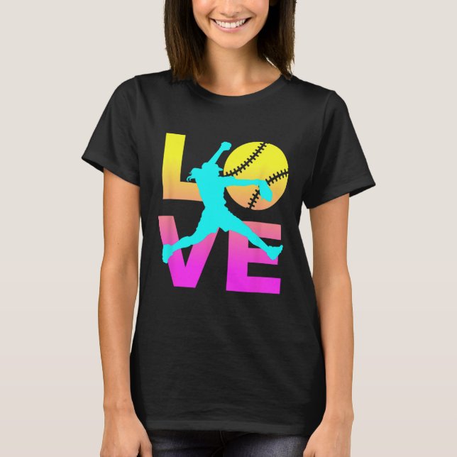 Camiseta Softball Shirts For Girls Love  (Frente)