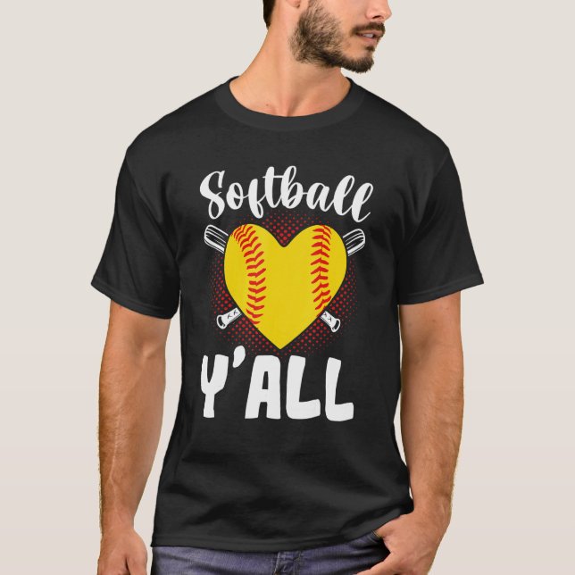 Camiseta Softball Sports Yall Softball Cute Softball Outbal (Frente)