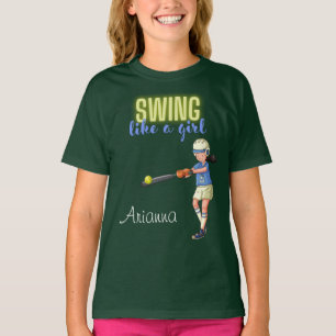 Camiseta Softball Swing Like A Girl 