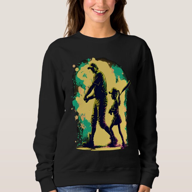 Camiseta Softball Team Fans Father And Daughter Playing  1 (Frente)