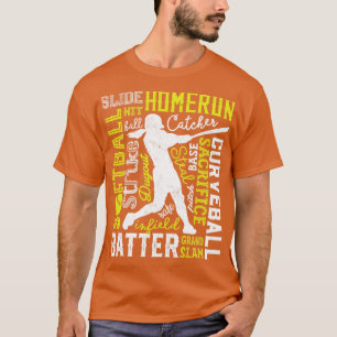 Camiseta Softball Typografia para Homens Mulheres G