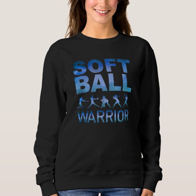 Camiseta Softball Warrior com Batendo, Lança e Fieldi (Frente)