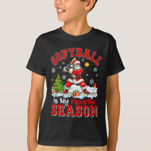 Camiseta Softbol É Estação Favorita Fantasia Jogador Natal