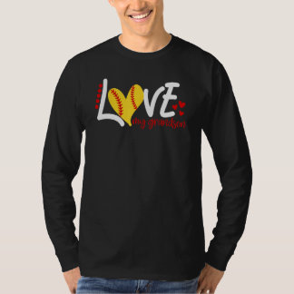 Camiseta Softbol Feminino Amo meu neto  para Homens Criança