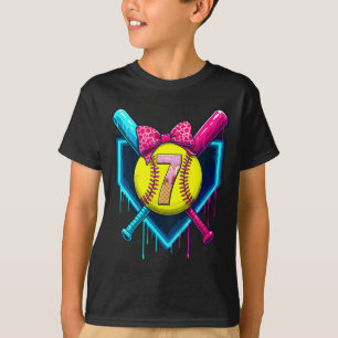 Camiseta Softll 7 Anos Sorvete Drip 7º Aniversário Menino