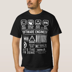 Camiseta Software Engineer engraçada com símbolos