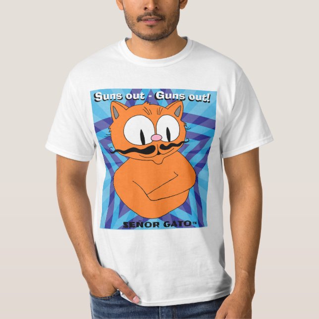 Camiseta Sois fora - Armas para fora! Gato de bigode cartoo (Frente)