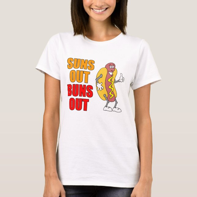 Camiseta Sois Out Buns Out Engraçado Hot Dog (Frente)