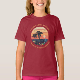 Camiseta Sol, Areia, Praia, Felicidade, Abraçar Joias de Su