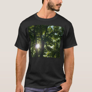 Camiseta Sol brilhando através de árvores