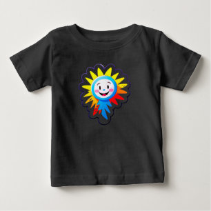 Camiseta Sol Cartoon Alegre Com Rosto Sorridente