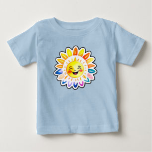 Camiseta Sol Cartoon Alegre Com Rosto Sorridente