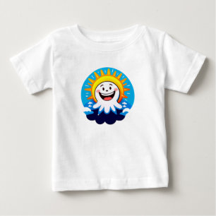 Camiseta Sol Cartoon Alegre Com Rosto Sorridente