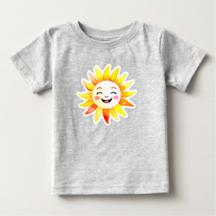 Camiseta Sol Cartoon Alegre Com Rosto Sorridente