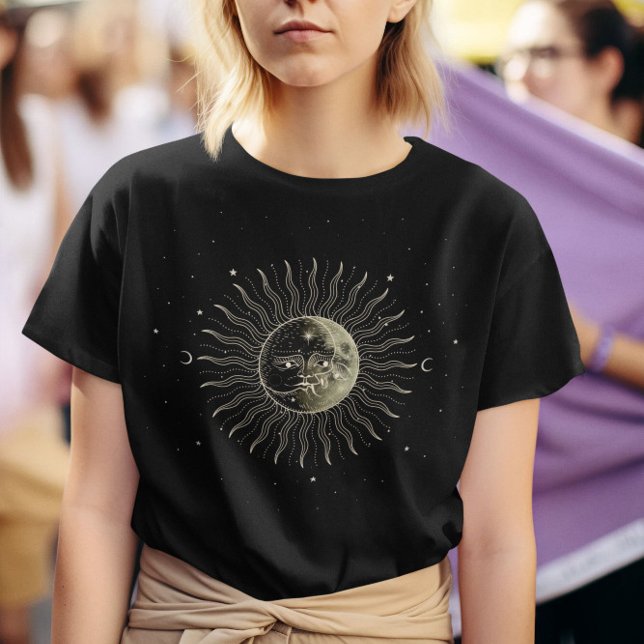 Camiseta Sol Celestial e Lua (Criador carregado)
