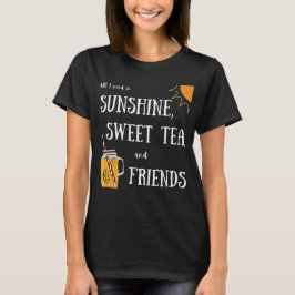 Camiseta Sol, Chá Doce e Amigos 