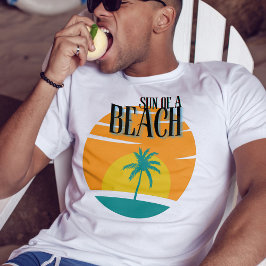 Camiseta sol de uma praia divertida vintage