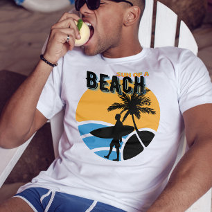 Camiseta sol de uma praia divertida vintage surfista de ver