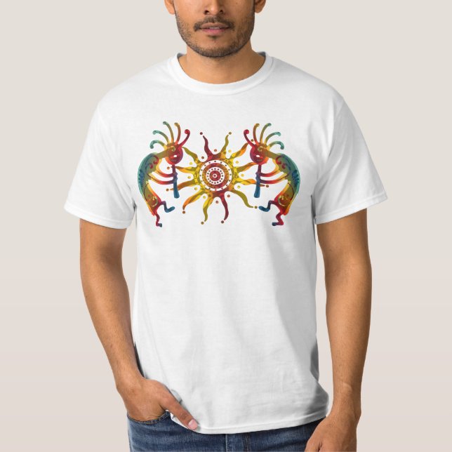 Camiseta SOL DO DUO DE KOKOPELLI + suas ideias (Frente)
