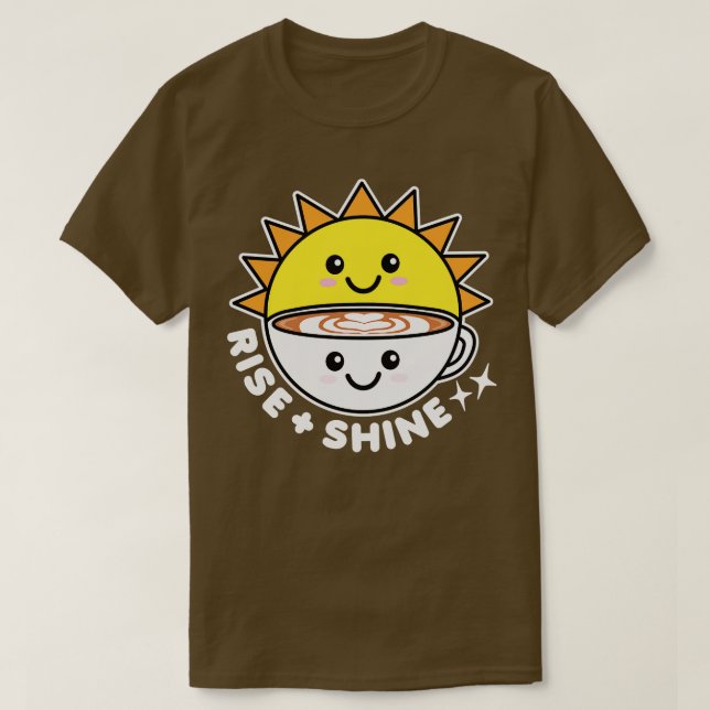 Camiseta Sol e Café Raios e Brilhantes (Frente do Design)