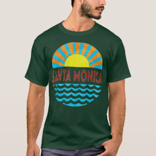 Camiseta Sol e Ondas da Praia de Santa Mônica Vintage