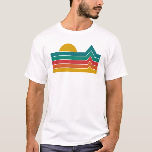 Camiseta Sol e ondas minimalistas (Frente)